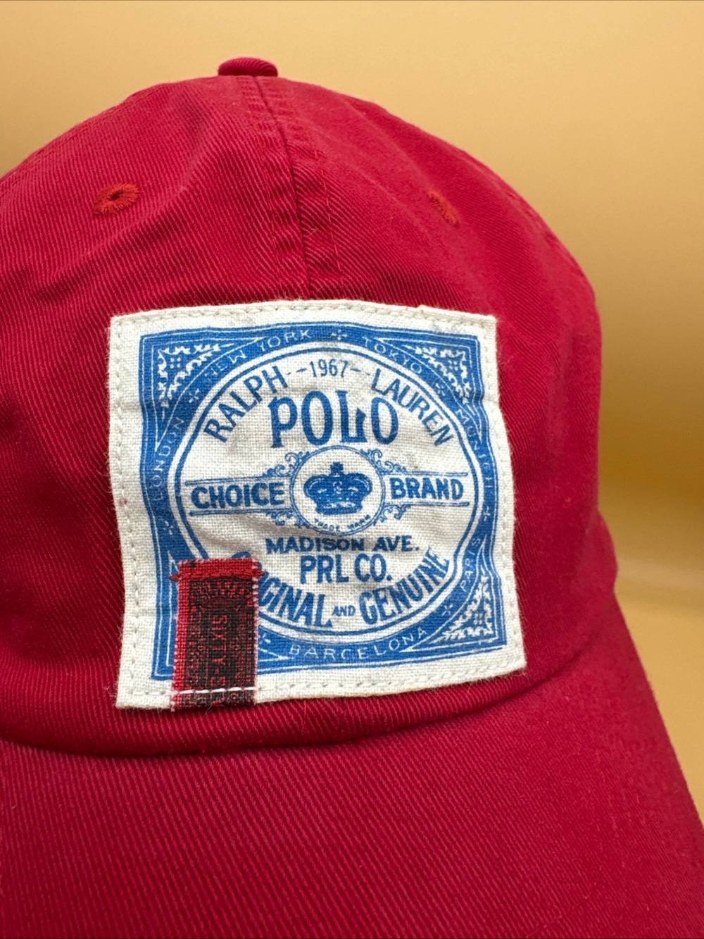 NWT Polo Ralph Lauren Red Sportsman Naval Madison Ave Hat DEADSTOCK Distressed - Picture 2 of 10